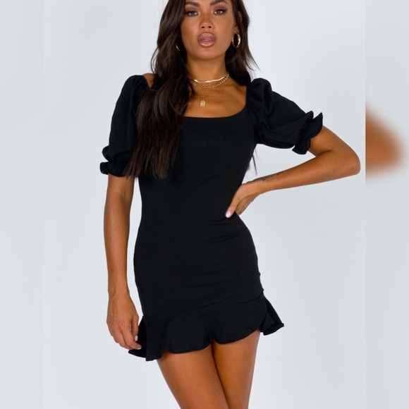 NWOT PRECIOUS THING MINI DRESS BLACK - Picture 1 of 10